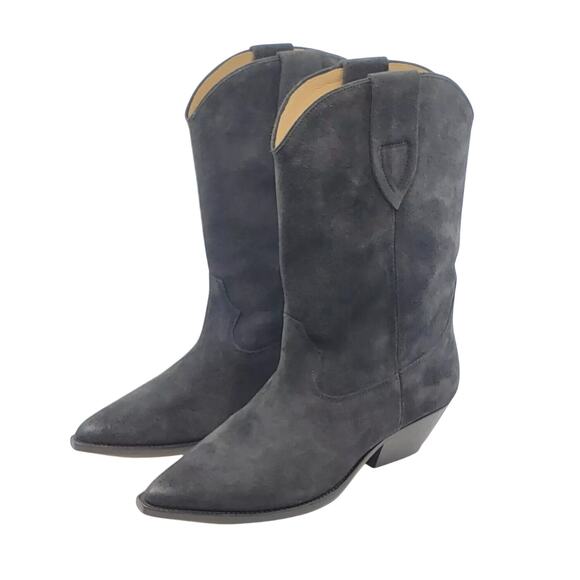 NEW Isabel Marant Duerto Suede Western COWBOY Boots FADED BLACK FR 40 US 9 - Picture 1 of 10